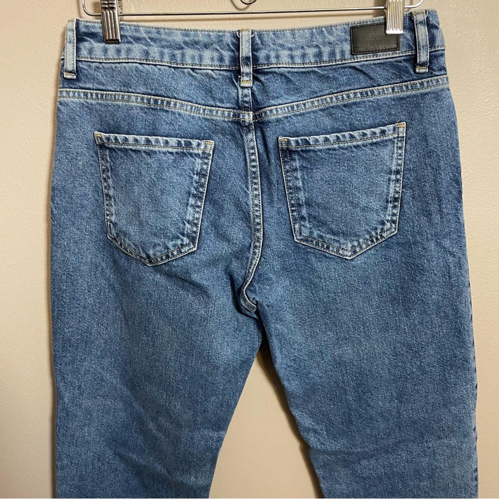 Zara basic denim sequin jeans cropped boyfriend f… - image 4